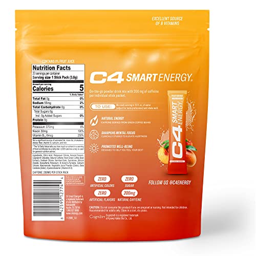 C4 Smart Energy Powder Stick Packs - Sugar Free Performance Fuel & Nootropic Brain CellucorUS supplements