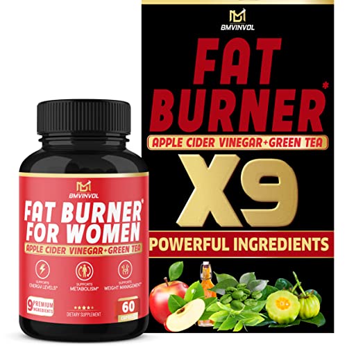 Fat Burner for Women, 9-in-1 Powerful Blend of Apple Cider Vinegar, Green Tea, Garcinia Cambogia BMVINVOLUS supplements