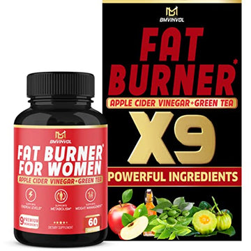 Fat Burner for Women, 9-in-1 Powerful Blend of Apple Cider Vinegar, Green Tea, Garcinia Cambogia BMVINVOLUS supplements
