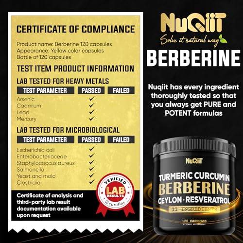 Berberine Supplement 14000mg Turmeric Curcumin 4500mg Trans-Resveratrol 4500mg NuqiitAu supplements