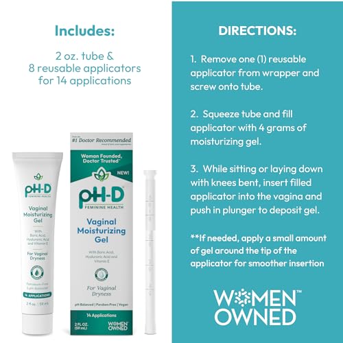 Boric Acid Moisturizing Vaginal Gel with Hyaluronic Acid, Vitamin E for Vaginal Dryness by pH-D pH-D Feminine Health SupportAu supplements