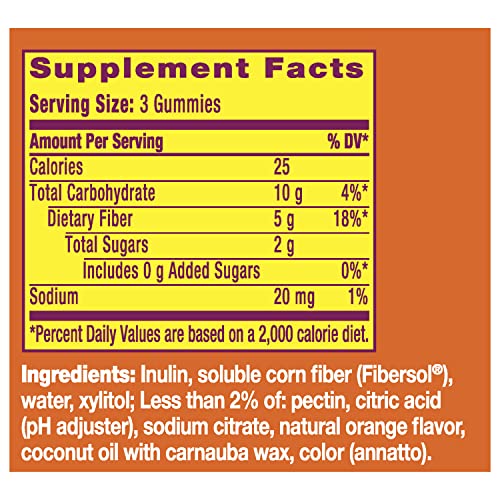 Metamucil Fiber Supplement Gummies, Sugar Free Orange Flavor, 5g Prebiotic Plant Based MetamucilUS supplements
