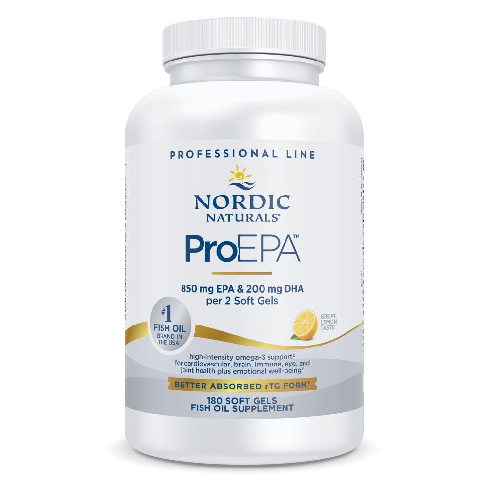 Nordic Naturals ProEPA, Lemon - 180 Soft Gels - 1210 mg Omega-3 - High-Intensity EPA Formula for Healthy Mood, Heart Health & Cellular Function - Non-GMO - 90 Servings Nordic NaturalsAu supplements