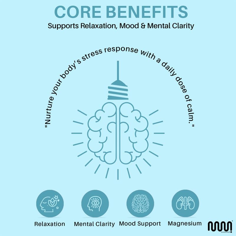 mastermedi Cortisol Supplements for Women and Men Support with Magnesium, Ashwagandha, Lion’s Mane & GABA – Adaptogenic Stress Relief & Mood Support – Non-GMO, No Fillers, Gluten-Free mastermediAu supplements