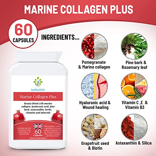 nfiniVit Marine Collagen Plus Blend Capsules - Hair Growth Enhancer with Enriched Vitamin C and Vitamin E InfiniVitAu supplements