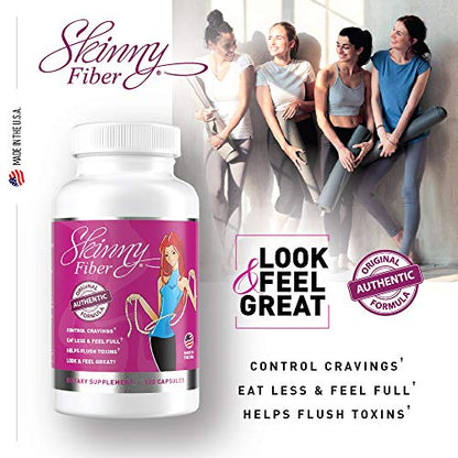 Skinny Fiber 120 Capsules, Appetite Suppressant Effective Weight Management for Women Skinny FiberUS supplements