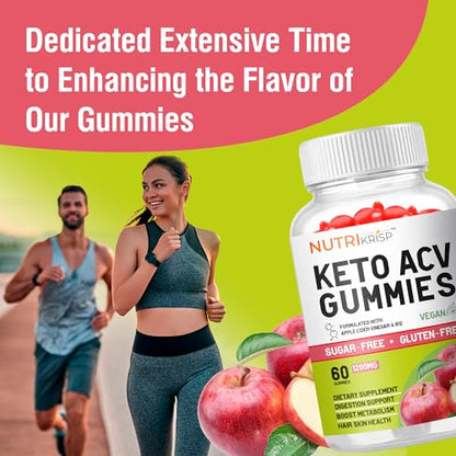 NutriKrisp Organic Keto ACV Gummy for Weight Loss - Sugar & Gluten Free Apple Cider NutriKrispUS supplements