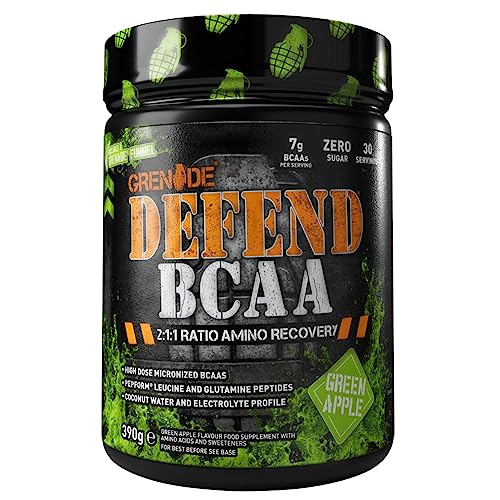 Grenade Defend BCAA Powder, Green Apple, 390 g (7 g BCAA's Per Serving - 30 Servings GrenadeUS supplements