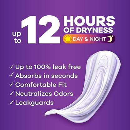 Always Discreet Adult Moderate Long Incontinence Pads, Up to 100% Leak Always DiscreetUS supplements