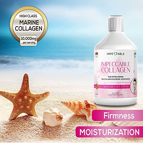 IMPECCABLE Collagen 10.000mg hydrolyzed Sugar Free Liquid Marine Collagen | Supplements for Women and Men ImpeccableAu supplements