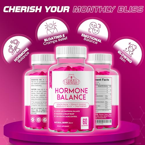 Hormone Balance for Women - PMS Relief Gummies and Bloating Relief for Women Bear GripsUS supplements