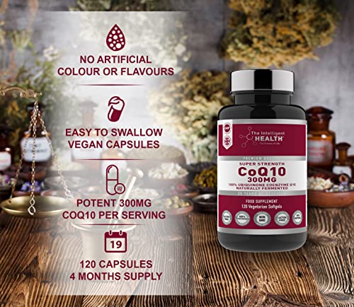 Ubiquinone Coenzyme Q10 300mg Softgel Capsules, 120 Super Strength Vegan Friendly The Intelligent HealthUS supplements