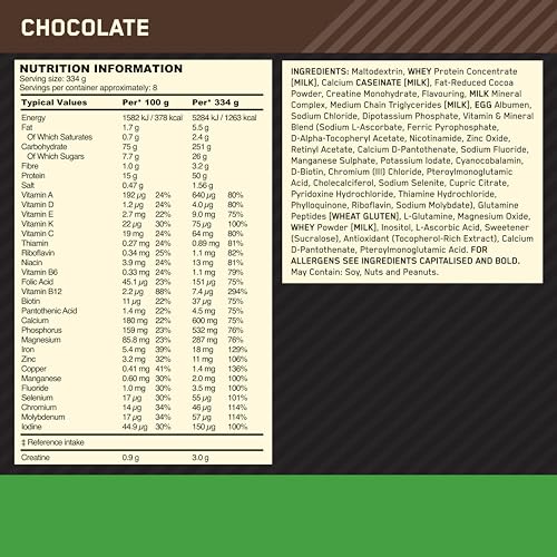 Optimum Nutrition Serious Mass Protein Powder High Calorie Mass Gainer with Vitamins Optimum NutritionAu supplements