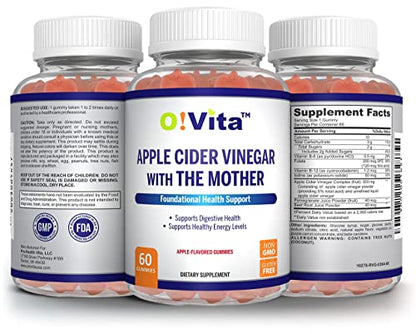 O!VITA Apple Cider Vinegar Gummies with The Mother, Gluten Free, Vegan, Made with Pomagranate O!VITAUS supplements