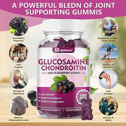UPNEUTRI Glucosamine Chondroitin Gummies Sugar Free, Extra Strength 1500mg UPNEUTRIUS supplements
