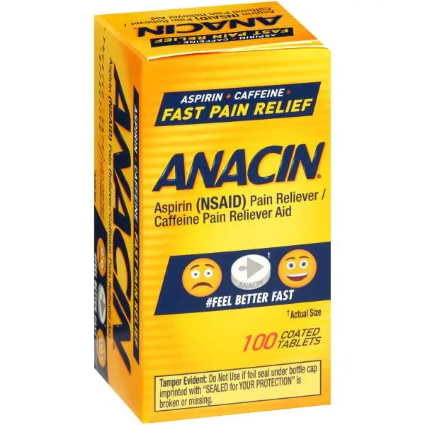 Anacin Fast Pain Relief Pain Reducer Aspirin Tablets, 200 Tabs (Value Pack of 2) ANACINAu supplements