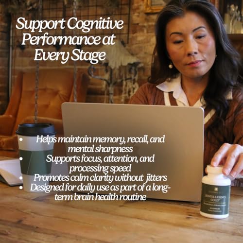 Zen Principle Zentelligence™ Gold Brain Supplement – Memory, Focus & Mental Clarity. Premium Cognitive Support for Adults 40+ with Magnesium, Vitamin D3, CoQ10, Vitamin B12 & L-Theanine. 60 Capsules Zen PrincipleAu supplements