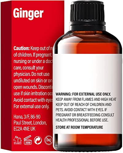 H’ana Pure Ginger Oil for Belly Fat & Pain - 100% Natural Therapeutic Grade Ginger Essentia H'anaUS supplements