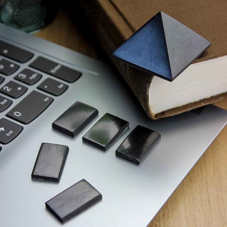 KARELIANMASTERS Shungite Stones Pyramid and Sticker for Phone Set - Crystal Healing Protection KARELIANMASTERSAu supplements