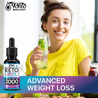 Keto Diet Drops with BHB Exogenous Ketones - Made in USA - Fat Burner & Appetite Suppressant KETO BIOLOGYUS supplements