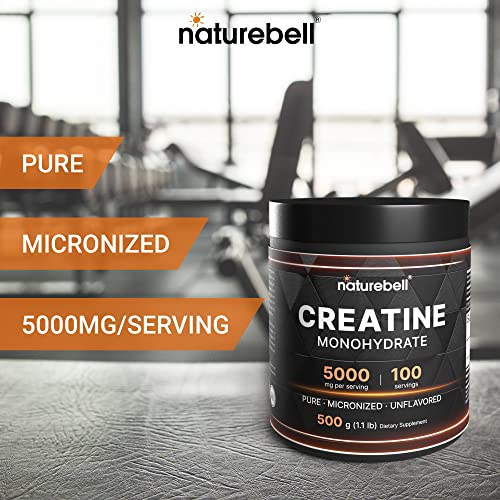 NatureBell Creatine Monohydrate Powder 500 Grams, 5000mg Per Serving NatureBellUS supplements