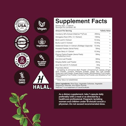 Kidney Support Cranberry Pills for Women and Men - High Strength Kidney Cleanse Detox Natures CraftUS supplements