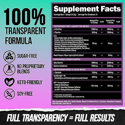 ALPHA LION Superhuman Pre Workout Powder, Beta Alanine, L-Taurine & Tri-Source ALPHA LIONUS supplements