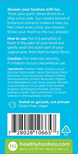 healthy hoohoo Gentle Feminine Foaming Cleanser - All Natural, Paraben- and Fragrance-free (5 fl oz) healthy hoohooAu supplements