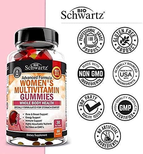 Women's Multivitamin Gummies with A C B6 B12 D & E Vitamins for Immune Support BioSchwartzAu supplements