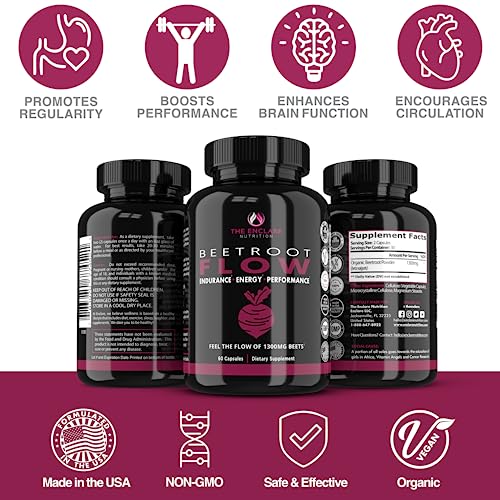 Beet Root Capsules Organic Beet Root Powder 1300mg | Natural Nitric Oxide Booster THE ENCLARE NUTRITIONAu supplements