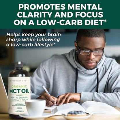 Viva Naturals Organic MCT Oil for Keto Coffee (32 fl oz) - Best MCT Oil Supplement Viva NaturalsUS supplements
