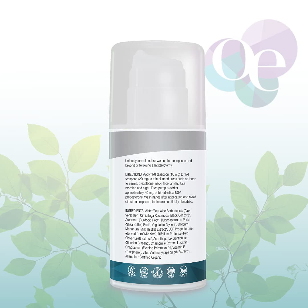 Organic Excellence Balance Plus Therapy - USP Bioidentical Organic Progesterone Cream for Women - with Phytoestrogens - for Menopause Relief and Natural Hormone Balance, 3.3 fl oz (100g) Organic ExcellenceAu supplements