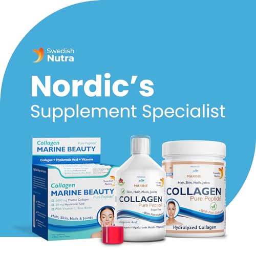 Swedish Nutra Marine Beauty Collagen | High Strength Type 1 & 3 Collagen to Rejuvenate Hair, Skin & Nails Swedish NutraAu supplements