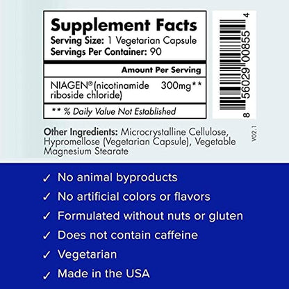 TRU NIAGEN - Patented Nicotinamide Riboside NAD+ Supplement. NR Supports Cellular TRU NIAGENUS supplements