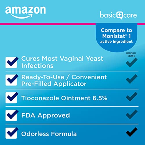 Amazon Basic Care Tioconazole Ointment 6.5 Percent, Vaginal Antifungal, 1-Dose Treatment Amazon Basic CareAu supplements