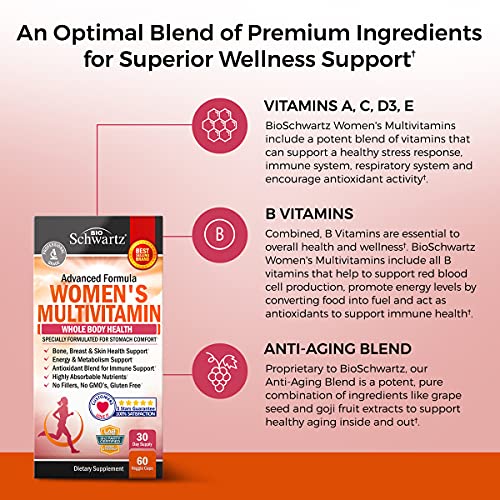 Multivitamin for Women with Vitamin D3 - Multivitamins for Bone Breast Skin Joint BioSchwartzUS supplements