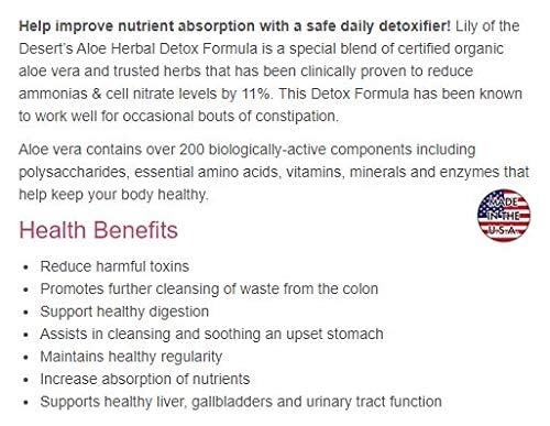 Lily Of The Desert Aloe Vera Detox Formula Lily Of The DesertAu supplements