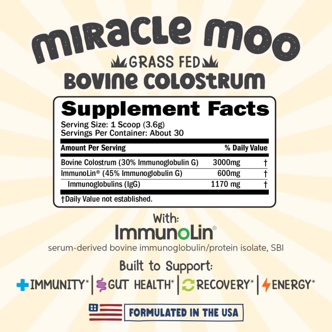 Colostrum Supplement for Gut Health, Hair Growth, Beauty and Immune Miracle MooAu supplements
