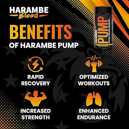 Harambe Pump - Nitric Oxide Supplement with Nitrosigine, S7, and BioPerine - Best Pre Harambe BloodUS supplements