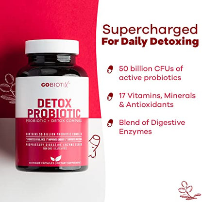 GOBIOTIX Detox Probiotic Supplement with Digestive Enzymes, Milk Thistle, Turmeric GOBIOTIXUS supplements