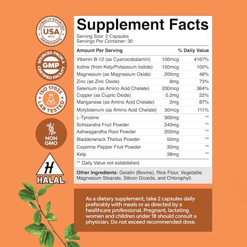 Pure Thyroid Support Supplement for Women - Thyroid Support for Weight Loss Mood Natures CraftUS supplements
