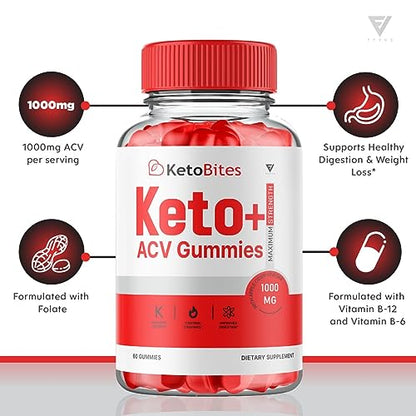 (3 Pack) Keto Bites ACV Gummies, KetoBites Keto ACV Gummies Advanced Weight Loss FyvusUS supplements
