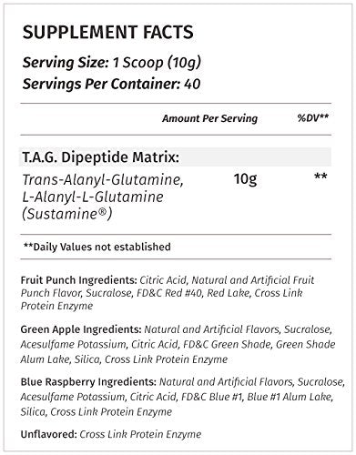 Metabolic Nutrition, TAG, Trans Alanyl Glutamine, 100% L-Glutamine Peptide Powder Metabolic NutritionUS supplements