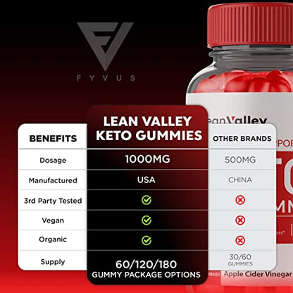 (2 Pack) Lean Valley Keto ACV Gummies Advanced Weight Loss Formula - Lean Valley FyvusUS supplements
