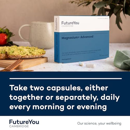 FutureYou Magnesium+ Advanced (28 Capsules). High Strength Magnesium Supplements for Women & Men FutureYou CambridgeUS supplements