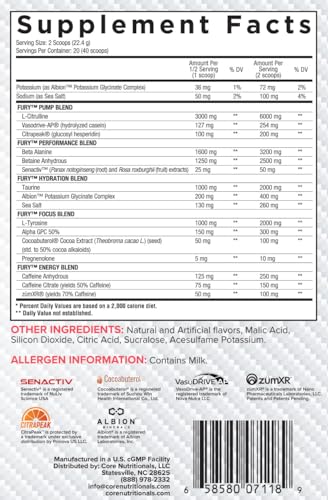 Core Nutritionals Fury V2: Pre-Workout Powder to Maximize Performance in The Gym Core NutritionalsUS supplements