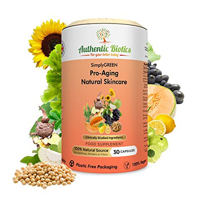 Vegan Collagen Boosting Natural Plant-based Skincare, Vitamins for Healthy Skin with Antioxidants Authentic BioticsUS supplements