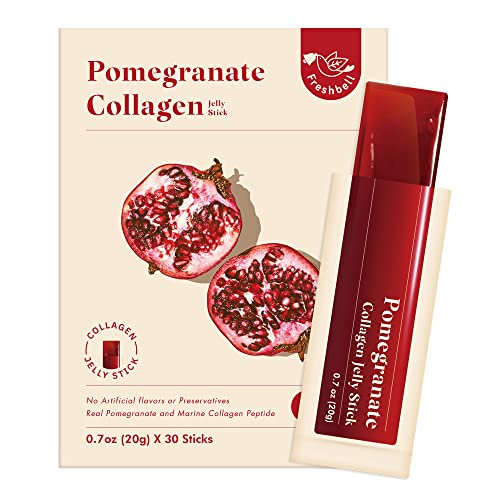 FRESHBELL Pomegranate Collagen Jelly Stick (20g x 30 sticks) Marine Collagen Peptide FreshbellUS supplements