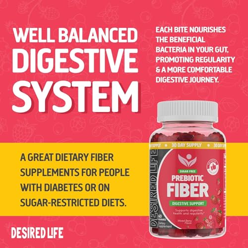 Desired Life Sugar Free Prebiotic Fiber Gummies for Adults and Kids Mixed Berry Flavor Desired LifeAu supplements