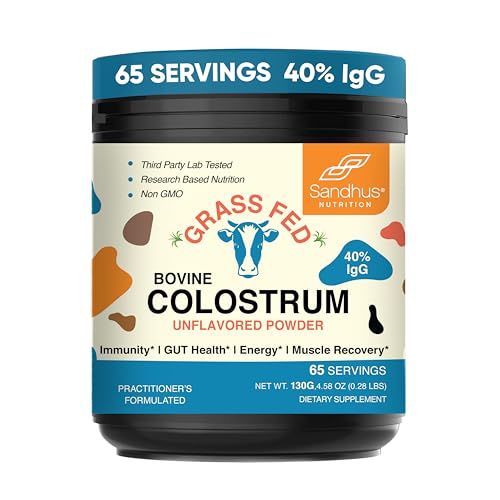 Sandhu's Pure Bovine Colostrum Powder Supplement for Humans |40% IgG Highly Sandhu'sUS supplements